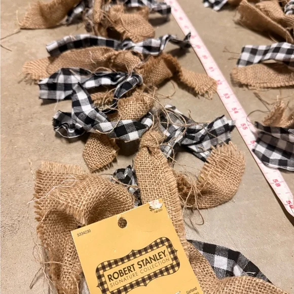 Rustic Burlap and Gingham Garland - Picture 4 of 4